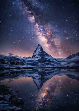 Milky Way over Matterhorn Reflection