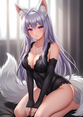 Anime Fox Girl in Lingerie