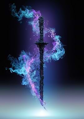 Mystical Katana Sword with Swirling Energy