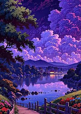 Enchanting Twilight River Landscape