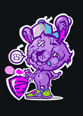 Graffiti Bunny with Spray Can