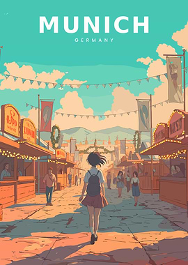 Munich Germany Anime Poster