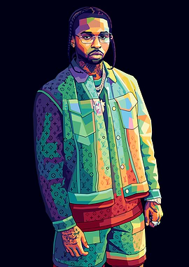 Pop Smoke in Louis Vuitton Style