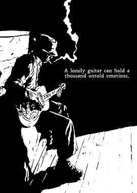 Man Playing Guitar with Smoke