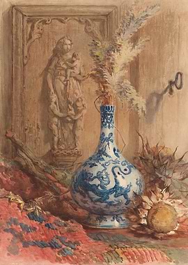 Still Life with Blue and White Vase
