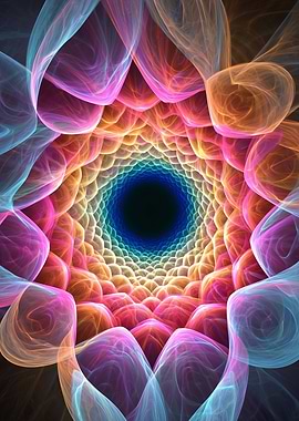 Fractal Neon Tunnel of Light