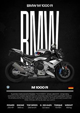 BMW M 1000 R Motorcycle Poster