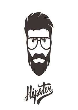 Hipster man illustration with text