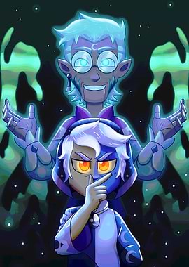 Mysterious Duo with Ghostly Figure