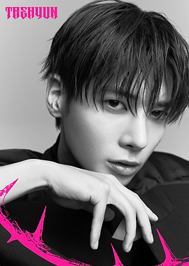 Taehyun Portrait with Pink Graphic