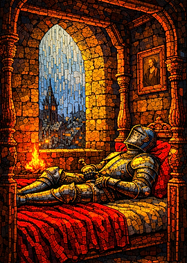 Knight Resting in Armor