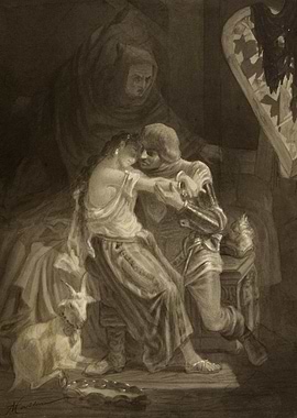 Knight and Lady Embrace