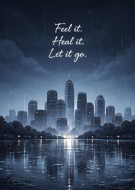 Cityscape at Night with Rain