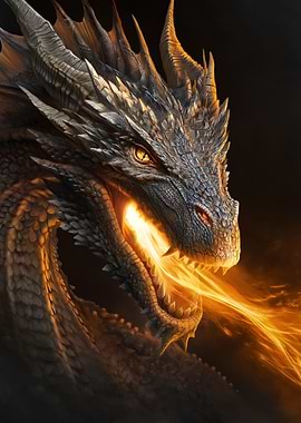 Dragon breathing fire