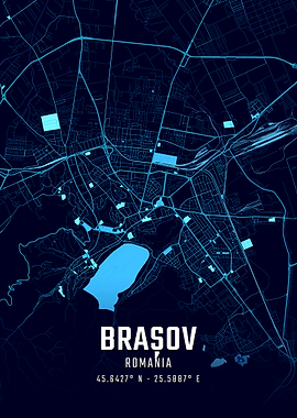 Brasov Midnight City Map