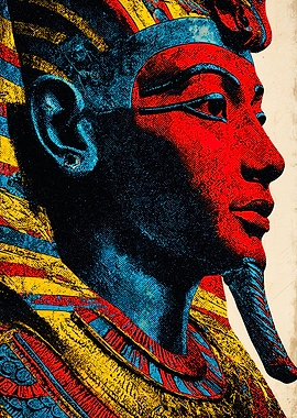 Egyptian Pharaoh Pop Art Comic Portrait