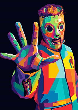 Colorful Wrestler in Pop Art Style