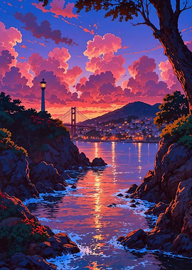Sunset Over Golden Gate Bridge