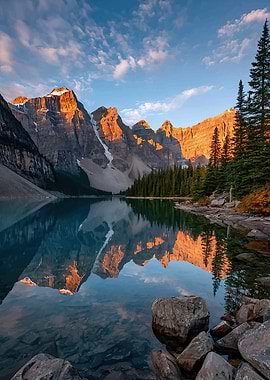 Moraine Lake Sunrise Reflection