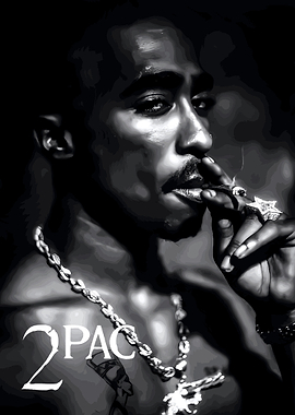 Tupac Shakur Smoking Portrait