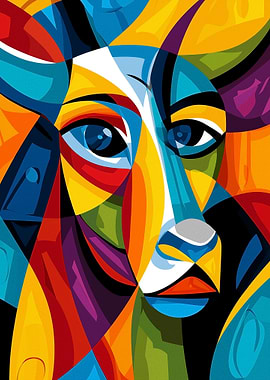 Abstract Bull Portrait