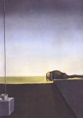 Surreal Landscape with Cup and Pole