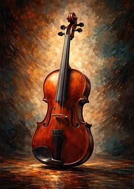 Violin on a Textured Background