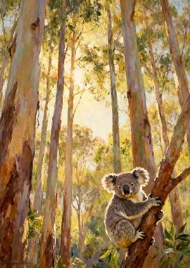 Koala in a Eucalyptus Forest