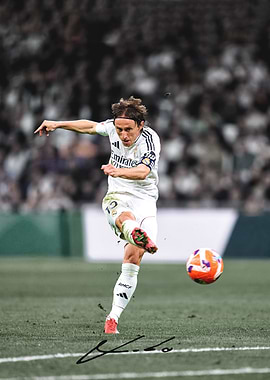 Luka Modrić Kicking a Soccer Ball