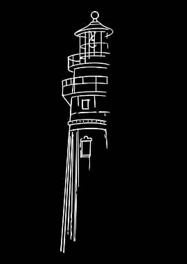 Minimalist Lighthouse Sketch