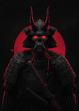 Demonic Samurai with Red Eyes