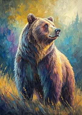 Grizzly Bear in Golden Light