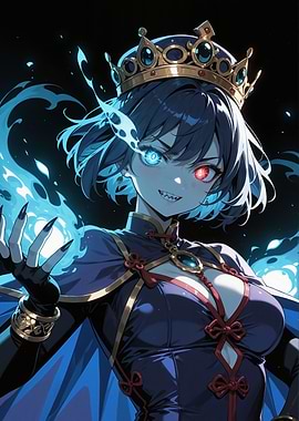 Anime Queen with Fiery Eyes