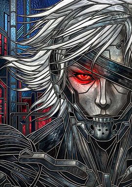 Metal Gear Rising Stained Glass Art