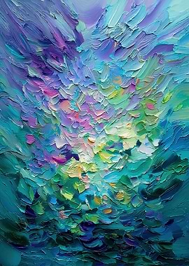 Abstract Textured Oil Painting