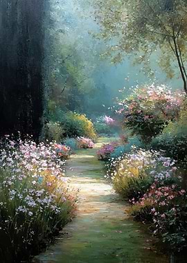 Enchanting Garden Path Painting