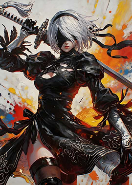 2B with Sword