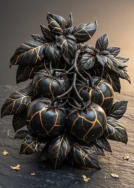 Kintsugi Tomatoes and Basil Sculpture