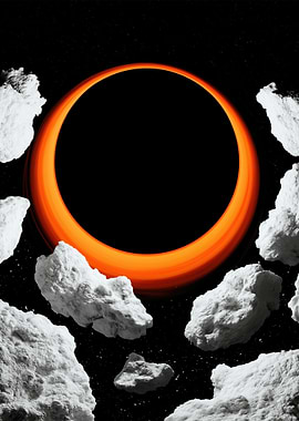 Black Hole with Accretion Disk and Asteroids