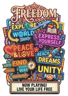 Freedom and Inspirational Messages Collage