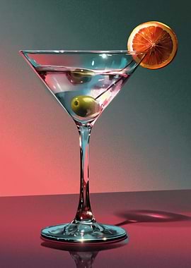 Martini with Orange and Olives