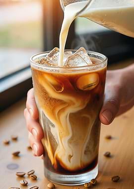 Iced Coffee with Cream Swirl