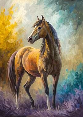 Majestic Horse in a Vibrant Landscape