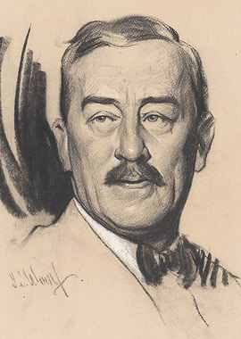Charcoal Portrait of a Man with a Mustache