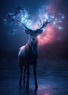 Mystical Deer with Glowing Antlers