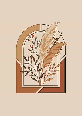 Boho Arch with Pampas Grass