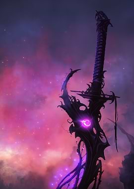 Dark Fantasy Sword with Glowing Eye
