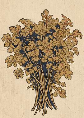 Bouquet of Parsley with Dark Background