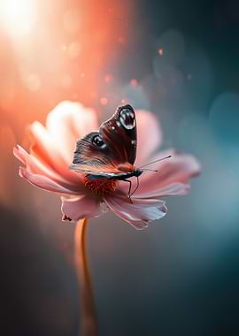 Butterfly on a Pink Flower