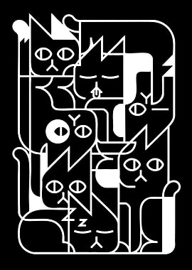 Abstract Cat Collage